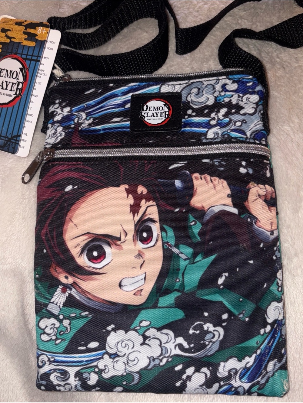 FUNKO PASSPORT CROSSBODY: Demon Slayer Tanijiro Checkerboard Backpack NWT